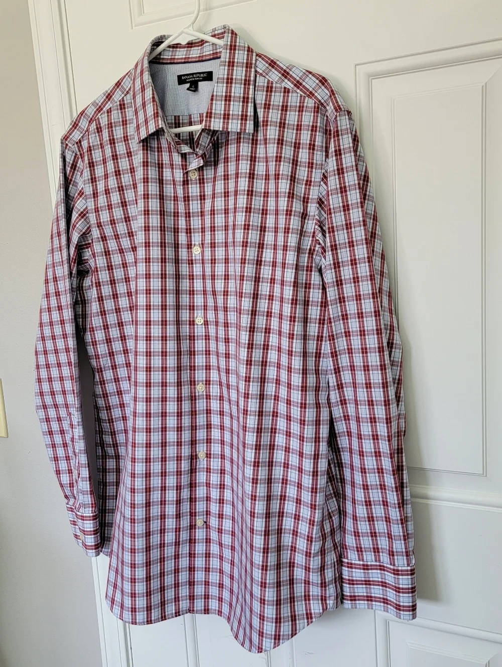Banana Republic Non Iron Tailored Slim Fit Plaid Button Long Sleeve Shirt Large